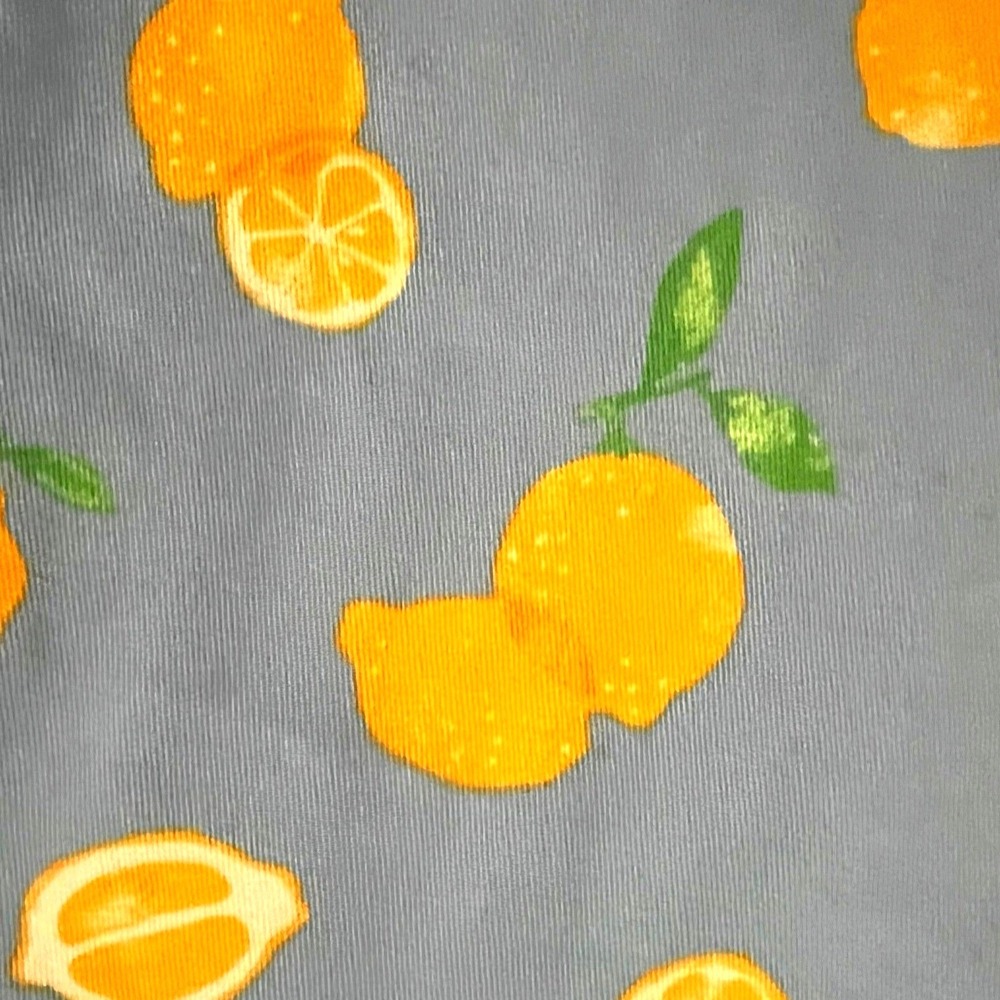 Lemon Citrus Print Chino Shorts Blue Yellow Preppy Coastal Summer St John's Bay - Picture 2 of 7